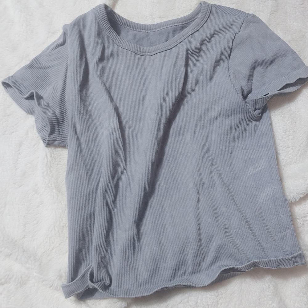 Better Together Gray Ribbed Top